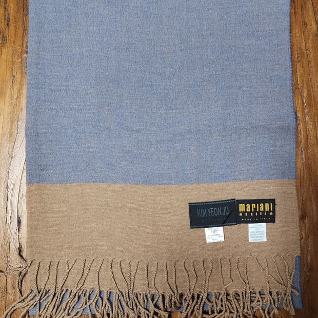 김연주 Mariani 메리노울 머플러 블루/베이지