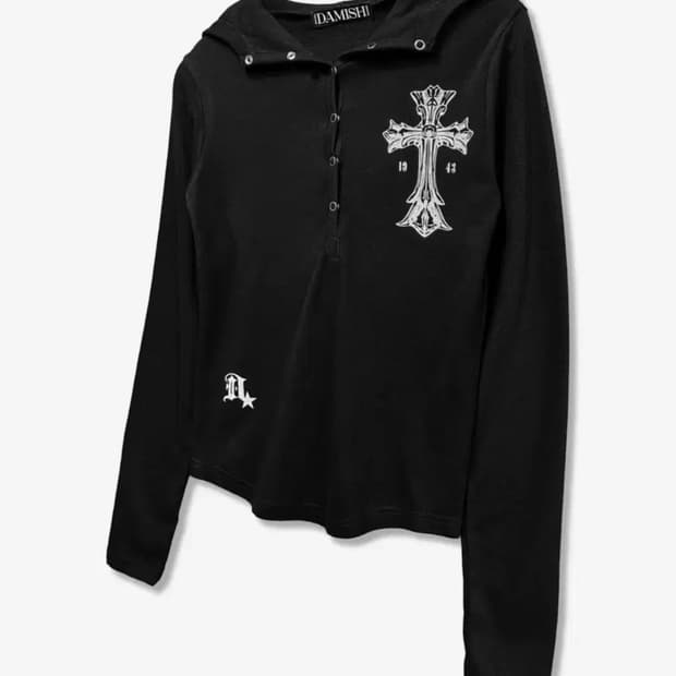 (새) 다미쉬 웜 크로스 코지 스냅 후드 블랙