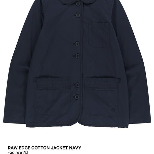 COYSEIO Raw Edge Cotton Jacket Navy