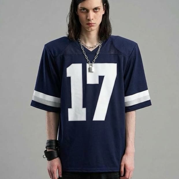 Steppa 오버핏 숄더패드 럭비져지 반팔티셔츠