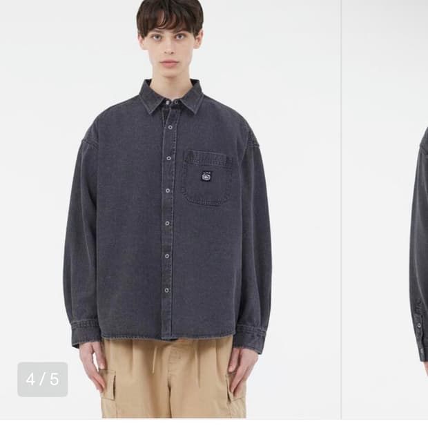 (새상품) 엘엠씨 데님 셔츠 블랙 L