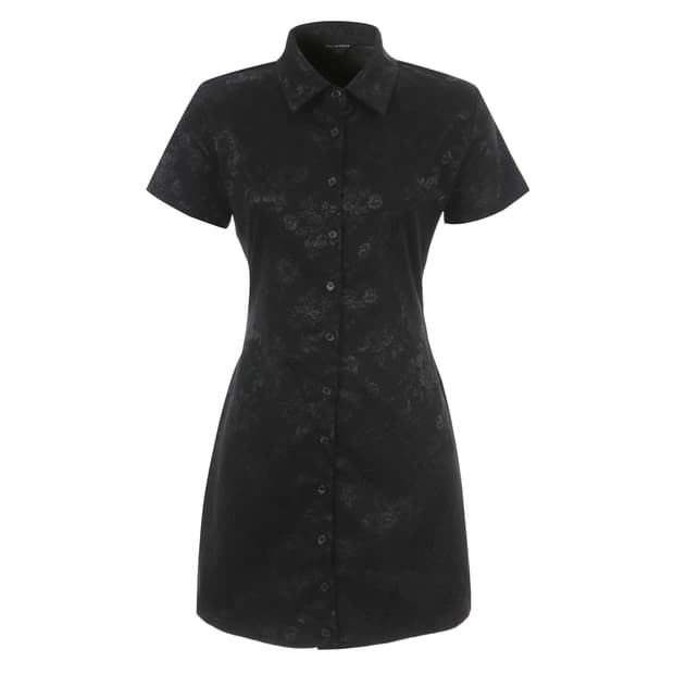 Jacquard shirt one-piece