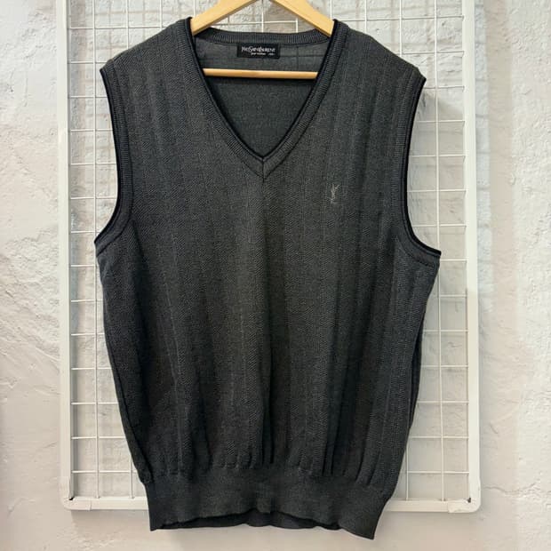 입생로랑 퓨어 옴므 차콜 그레이 니트 베스트 L