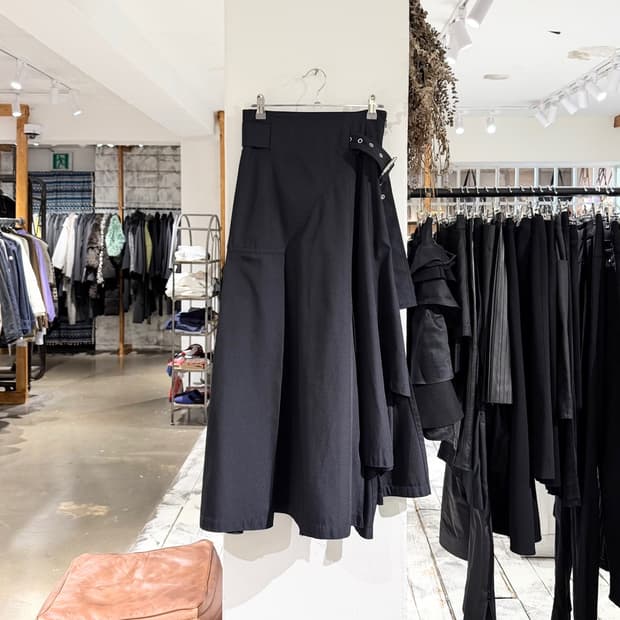 3.1 필립 림 블랙 벨티드 언발란스 롱 스커트