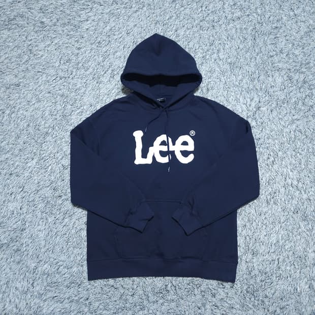 Lee) M 남자 네이비 오버핏 후드티셔츠 / 왕눈이샵