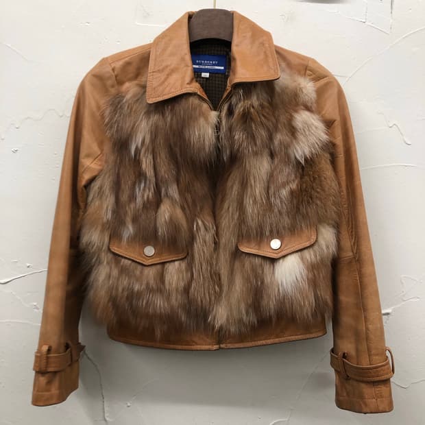 버버리 블루 라벨 소가죽 자켓