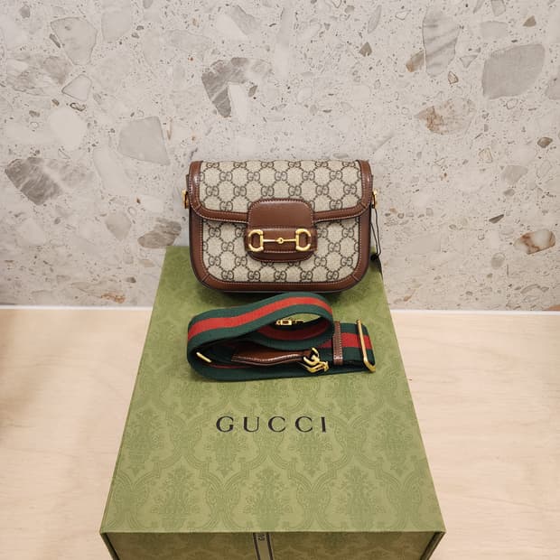 구찌 658574 1955 홀스빗 미니 크로스백 브라운