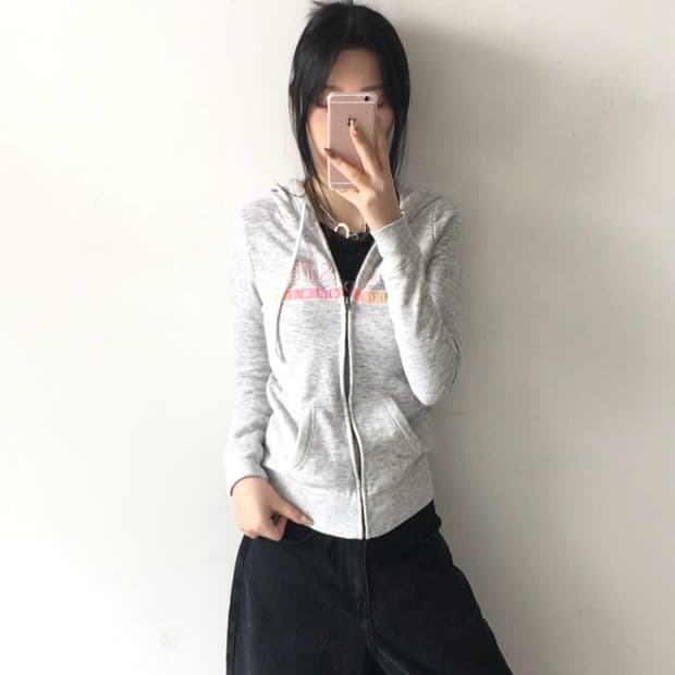 홀리스터 레인보우 자수로고 후드집업