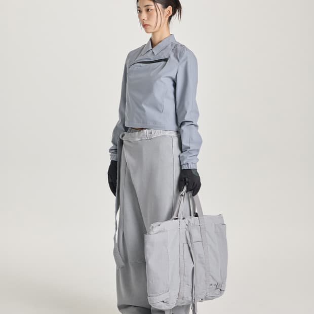 Draped Wrap Sweatpants (Light Grey) (1)