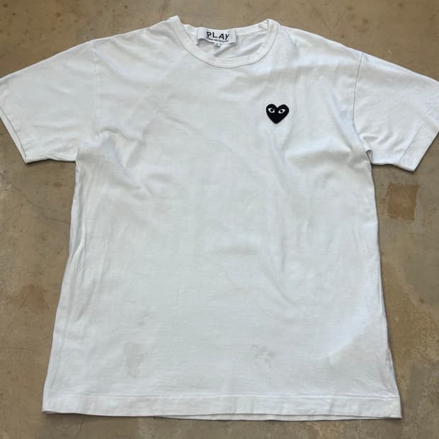 🫶🏻꼼데가르송 Black 하트 와펜 White 반팔티 🫶🏻