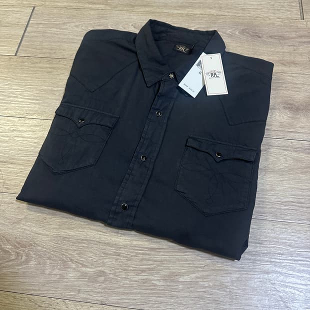 더블알엘 트윗 슬림핏 웨스턴 셔츠 블랙 XL