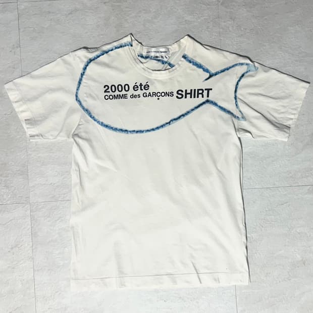 꼼데가르송 셔츠 2000ss 피쉬 프린트 티셔츠