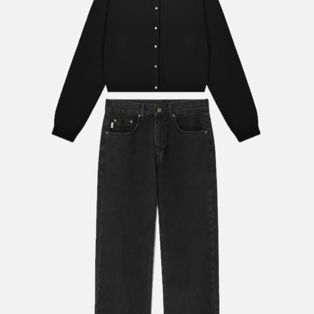 글로니 클래식 루즈핏가디건 & 제인진 세트