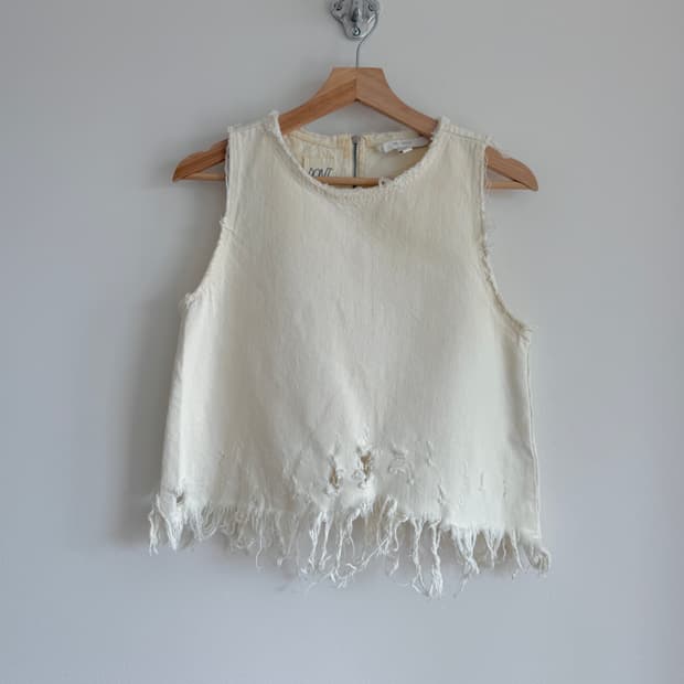 자라(ZARA) 디스트로이 코튼 슬리브리스