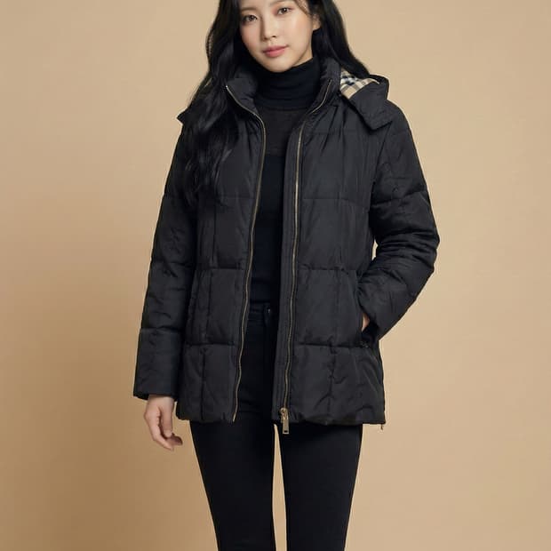 버버리 런던(Burberry London) 노바 체크 후드 퀼팅 자켓