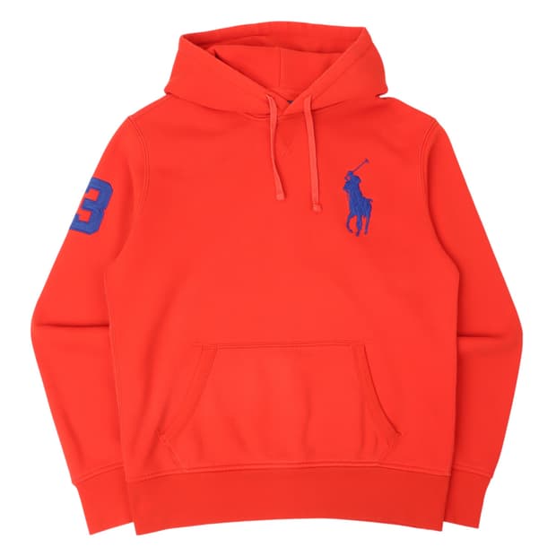 폴로 랄프로렌 레드오렌지 빅포니 후드티