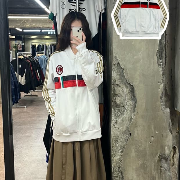 아디다스 AC밀란 트랙탑 져지 화이트 L #csz2463
