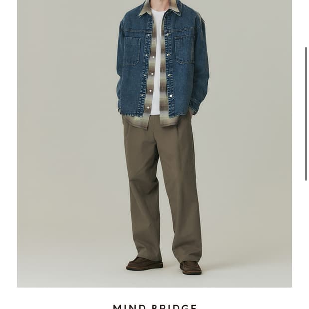 마인드 브리지 코튼 와이드 원턱 밴딩 팬츠  34