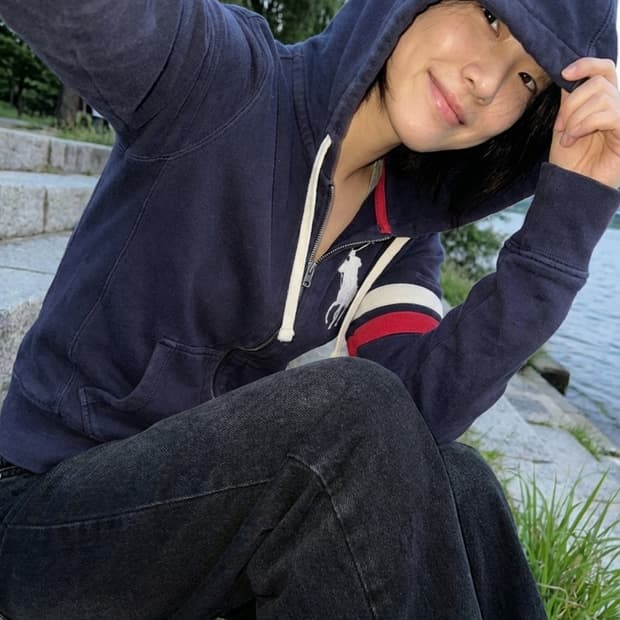 폴로 빅포니 네이비 후드집업