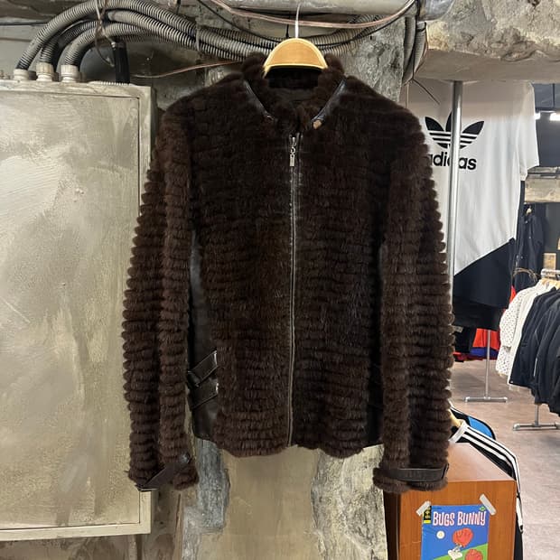 밍크퍼 양가죽 자켓 브라운 66 #csz2219