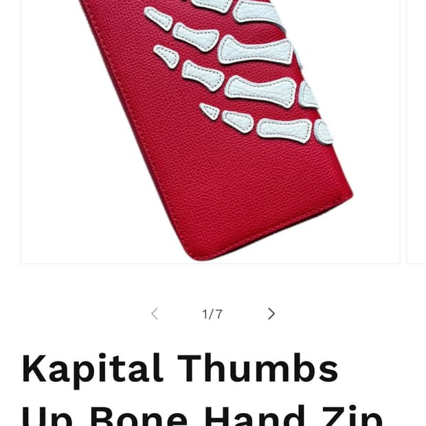  Thumbs up bone hand zip long wallet red