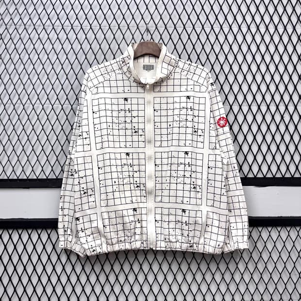 22S/S 카브엠트 나일론 블루종 그리드 패턴 디테일 화이트