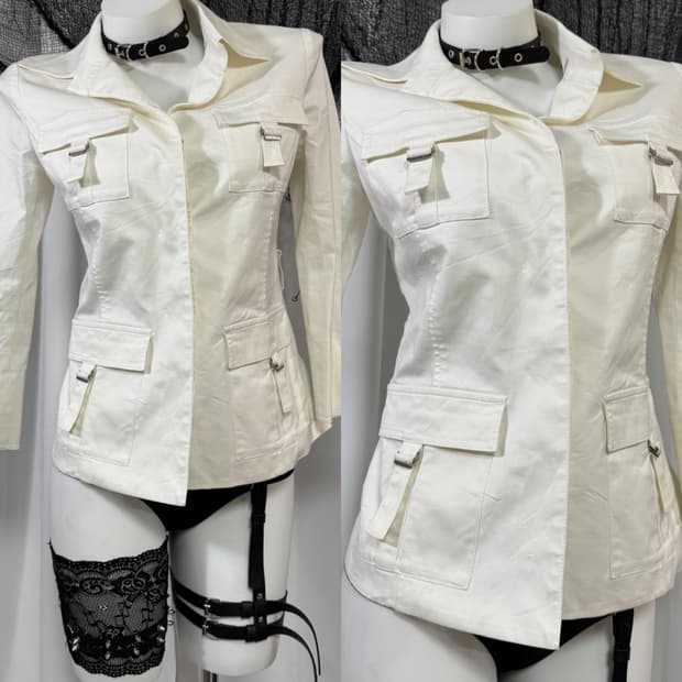 white buckle jacket