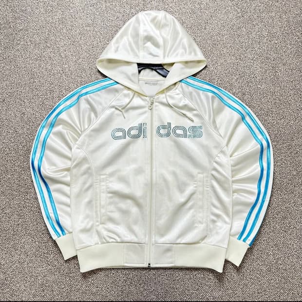 대장급)아디다스 ADIDAS 큐빅 후드 트랙탑 져지 크림 소다