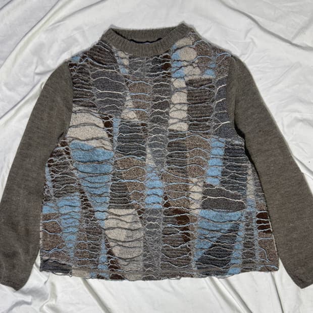 M.&Kyoko 텍스처드 울 니트 아방가르드 그런지