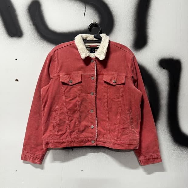 갭 플리스 코듀로이 쉐르파 트러커 자켓 핑크