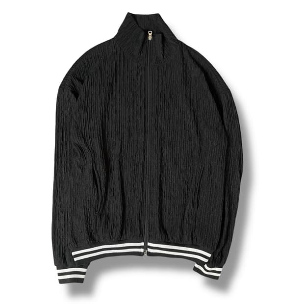 J.DON 플리츠 주름 블랙 집업