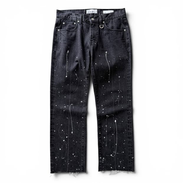 TONYWACK Paint Black Denim Pants