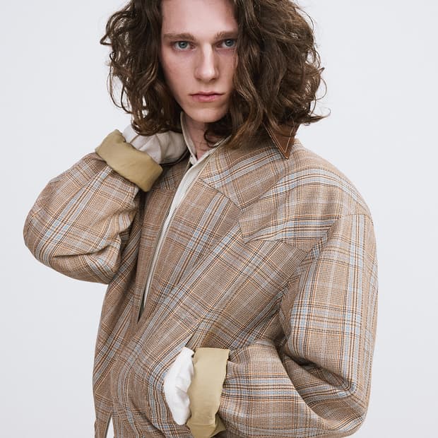 렉토 26SS 빈티지 체크 점퍼 자켓 카멜