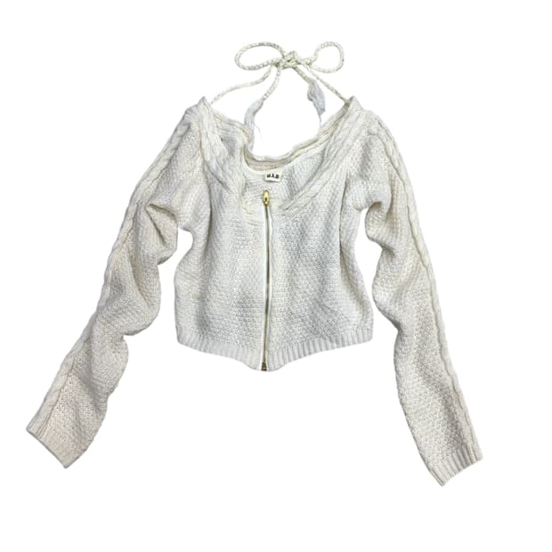 D.i.a knit halter zip-up