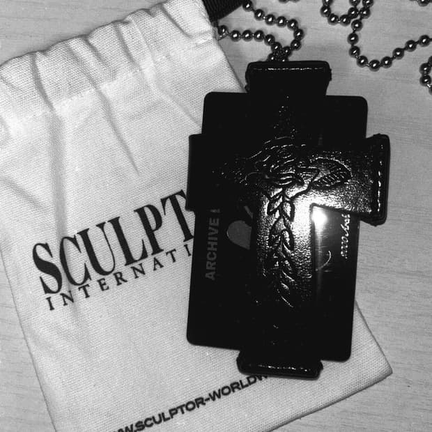 스컬프터 크로스 십자가 카드 지갑 블랙 에드하디