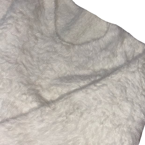 y2k 크림 아이보리 앙고라 크롭 브이넥 니트