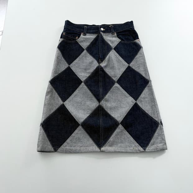 오존 커뮤니티 다이아몬드 패치워크 스커트