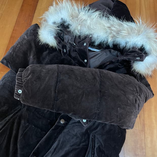 United arrows 유나이티드애로우즈 블루라벨 벨벳 덕다운 패딩