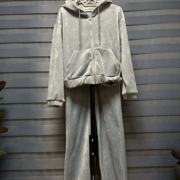 폴햄 벨벳 후드집업 바지 세트