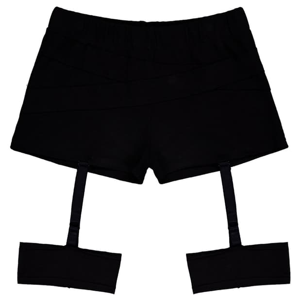 오스하이 Bandage Garter Shorts Black
