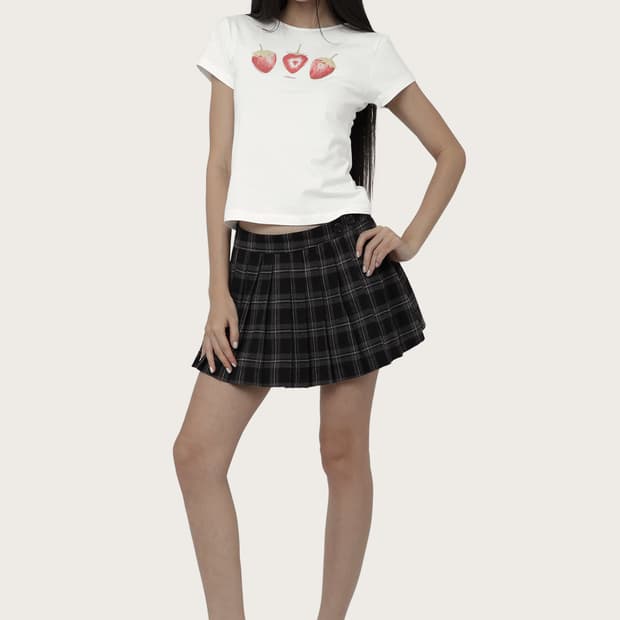 [공홈품절 택O 새상품 일괄] 클리시어 스트로베리 파스텔 탑 레드 핑크