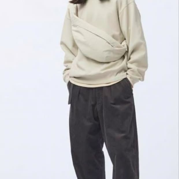 [M] 유니클로U / 24FW 코듀로이 턱 와이드팬츠 / 다크그레이