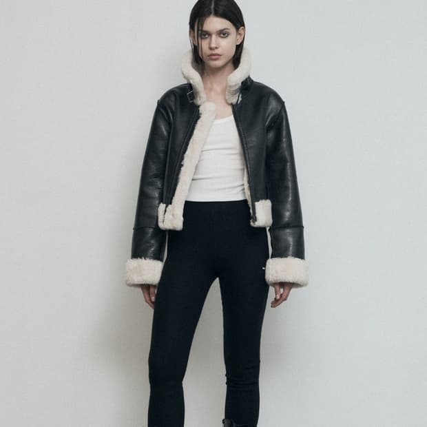 보헴서 슬림 시어링 무스탕