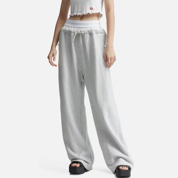 알렉산더왕 로고 웨이스트밴드 레이어드 트랙 팬츠