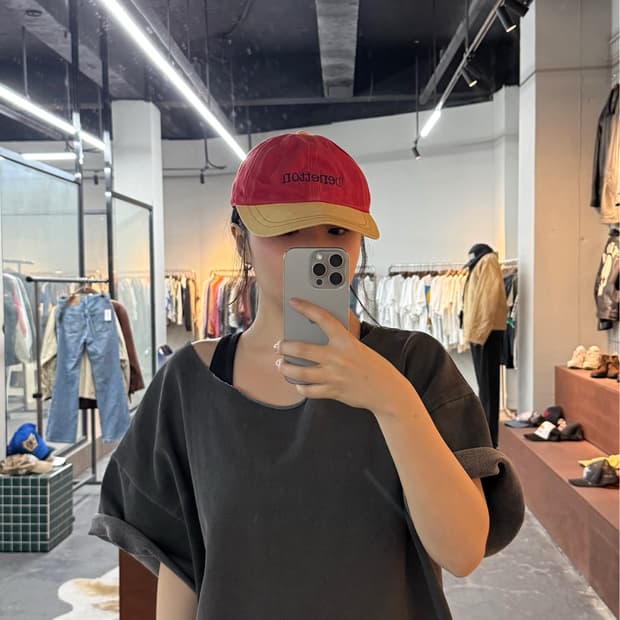 베네통 자수로고 배색 캡모자 H2988
