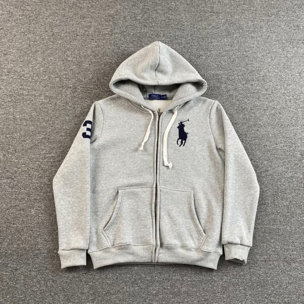 폴로 빅포니 후드집업 그레이 M