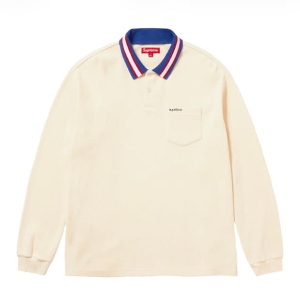 [L]슈프림 써멀 롱슬리브 폴로 내츄럴 - 23FW