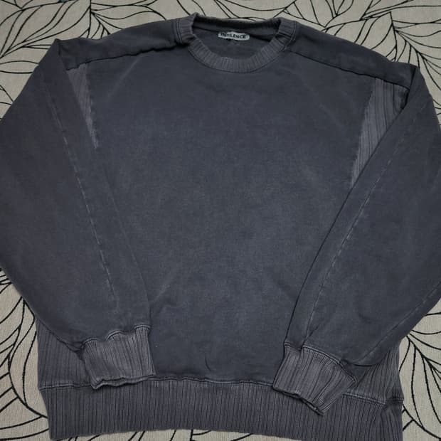 인사일런스 립 믹스드 스웨트셔츠 WASHED GREY L사이즈