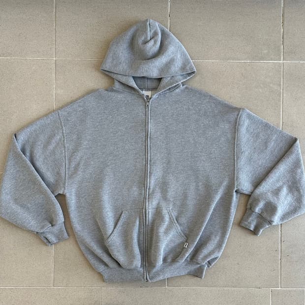 00s 빈티지 러셀 후드집업 그레이 XL