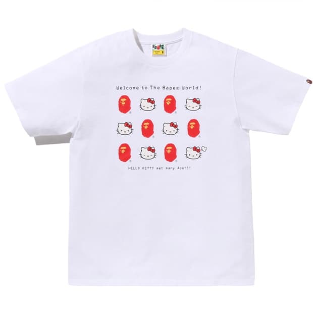 BAPE 베이프 산리오 콜라보 키티 티셔츠 화이트 S